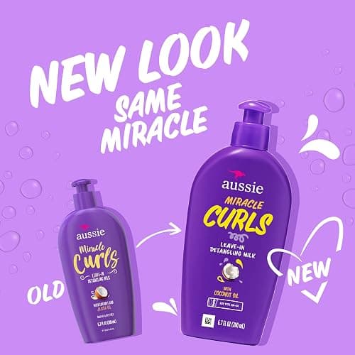 Aussie Miracle Curls with Coconut Oil, Paraben Free Detangling Milk Treatment, 6.7 fl oz thumbnail 2