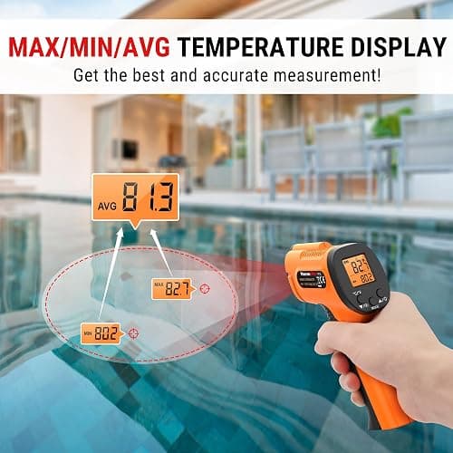 ThermoPro TP30 Infrared Thermometer Gun, Laser Thermometer for Cooking, Pizza Oven, Griddle, Engine, HVAC, Laser Temperature Gun with Adjustable Emissivity & Max Measure -58°F ~1022°F (Not for Human) thumbnail 5