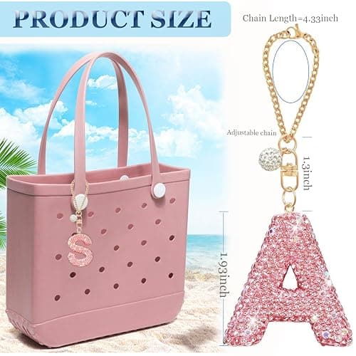 BOAJUNWU Bogg Bag Accessories,Bogg Bag Charms Keychain for Women Girls,Letter Charms for Beach Bitty Bogg Handbags Tote Bags thumbnail 4