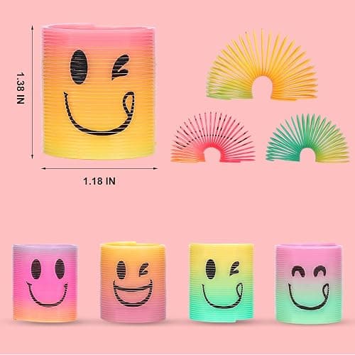 AZEN 24 Pcs Mini Spring Party Favors for Kids 3-5 4-8, Goodie Bags Stuffers for Birthday Party, Classroom Prizes Kids Prizes, Small Bulk Toys Gifts (4 Smile) thumbnail 2