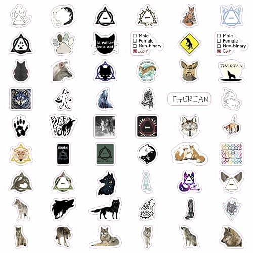 BulbaCraft 100Pcs Therian Stickers, Therian Stuff, Gifts for Women & Men - Therian Stickers thumbnail 5