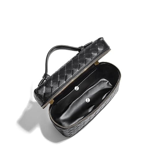 Trendy Woven Crossbody Purse Bag for Women Cute Shoulder Bag Square Box Bags Mini PU Leather Top Handle Purses Handbag thumbnail 3