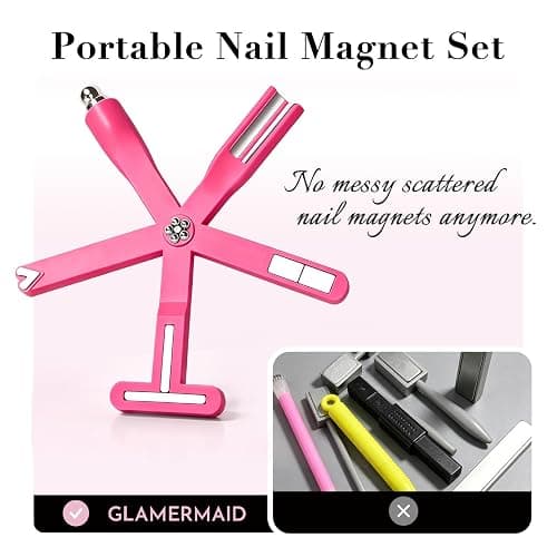 GLAMERMAID Multi-Head Cat Eye Nail Magnet Kit, Multi-Effect Nail Art Tools | French Cat Eye Concentrated Cat Eye Easy User Operation Diverse Nail Styles Strong Stable Magnetism Silicone Anti-Drop Design thumbnail 6
