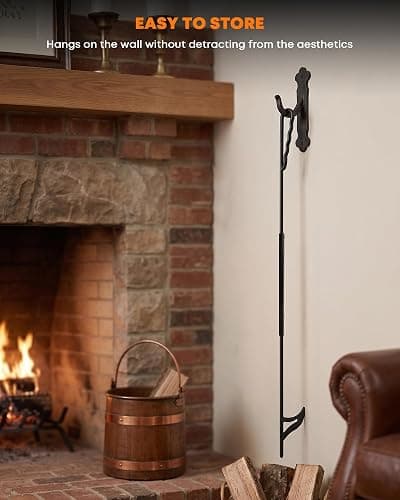 Stanbroil 40 Inch Fire Pit Poker with Hook for Campfire Fireplace Bonfire | Heat resistant handle, solid steel material, for fireplace bonfire camping wood stove indoor & outdoor thumbnail 6
