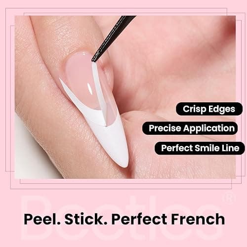 Beetles French Manicure Nail Art Stickers Sheets French Tip Tool 3 Designs Self-Adhesive Nail Tips Guides for DIY Decoration Nails Art thumbnail 2