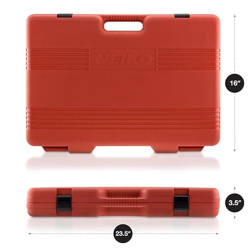 NEIKO 02448A 1/2" Drive Master Impact Socket Set, 65 Piece, Standard SAE (3/8"-1-1/4") & Metric (10-24 mm) Sizes, Deep & Shallow Kit, Includes Adapters & Ratchet Handle thumbnail 2