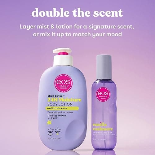eos Cashmere Body Mist, Vanilla Cashmere, Soft Musk, Cozy Caramel, Hair Mist, Body Spray for Women Moisturizing, Hyaluronic Acid, Vanilla Body Spray, Vegan, Cruelty-free, 6 fl oz thumbnail 6