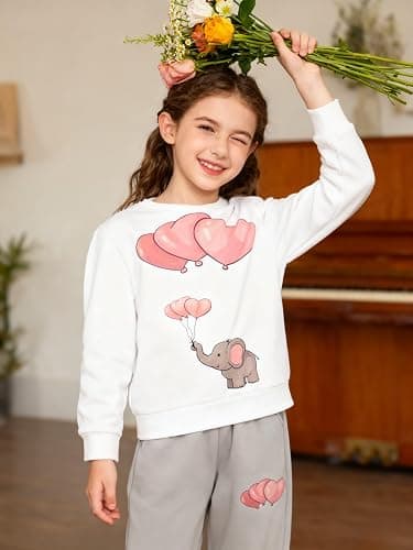 Ayzozuy Girls Clothes Sweatshirt Casual Outfit for Girl Leggings 2 Piece Fall Pants Set thumbnail 4