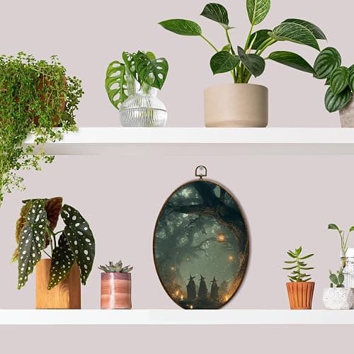 JQF Dark Academia Fantasy Forest Witchy Oval Wall Decor, Gothic Oval Canvas Wall Art, Whimsical Magical Forest Witchy Framed Prints Hanging Decor for Home Bedroom Living Room, 8.5x11.5 Inch thumbnail 5