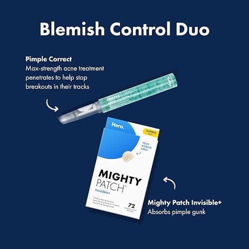 Mighty Patch™ Invisible+ Patch – The Barely-There Daytime Hydrocolloid Acne Pimple Patch for Covering Zits and Blemishes, Tapered Edges Designed to Blend Into Skin (72ct) thumbnail 6