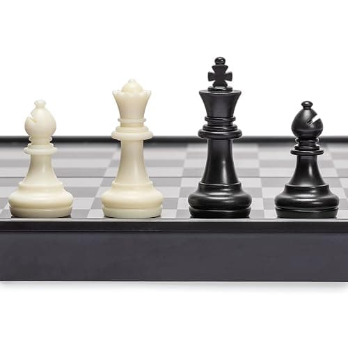 Yellow Mountain Imports Magnetic Portable Medium Chess Board Game Set (24.8 centímeters) - Travel Chess Set with Folding Board and Felt-Bottom Chessmen thumbnail 4