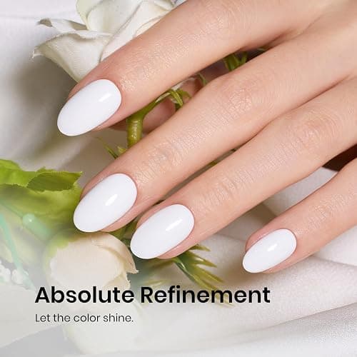 Beetles White Gel Nail Polish - 15ml Full Size White Color French UV Nail Polish Soak Off Nails Art Manicure Salon DIY French Nails Design Home Snowdrop Colorful Bottle Gel thumbnail 5