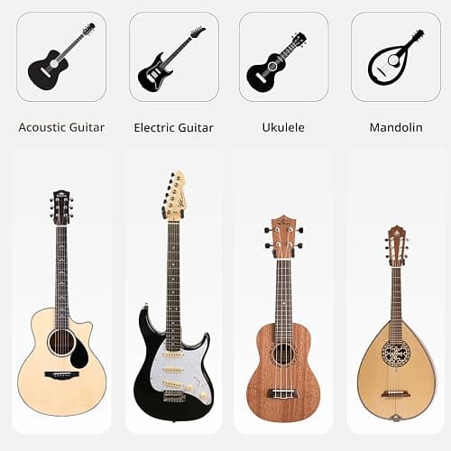 Gitarren-Wandhalterung, U-Form Gitarrenwandaufhänger, Gitarrenzubehör mit 5 Gitarrenplektren, Gitarren-Wandhalterung Aufhänger für Akustikgitarre, E-Gitarre, Banjo, Bass, Mandoline (Stil B-Rosewood) thumbnail 6