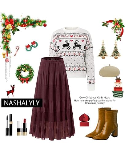 NASHALYLY Maxi Skirts, Chiffon, A-Line thumbnail 3