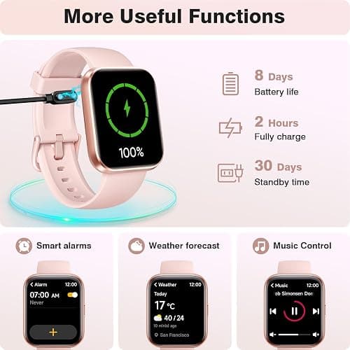 Fitpolo Smart Watches for Women Android iPhone, 1.8'' Women Smartwatch with Alexa Built-in, Bluetooth Calls, IP68 Waterproof, 7 Days Battery, Heart Rate/Sleep/SpO2 Monitor, 110 Sports Mode thumbnail 6