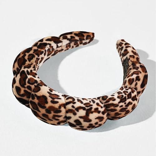 Ayesha Spa Headband and Wristband Set for Skincare Washing Face,6pcs Cheetah print Makeup Headband Wrist Cuffs for Preppy Skincare Teen Girl Women thumbnail 4