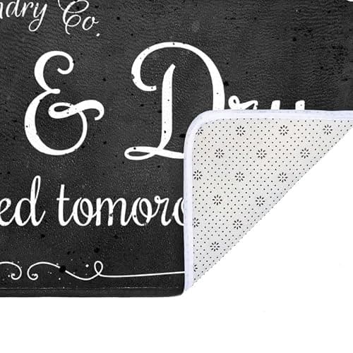Laundry Room Long Mat Area Rug Non-Slip Floor Mat Waterproof Farmhouse Carpet for Kitchen 40" x 20"(Black-2) thumbnail 7