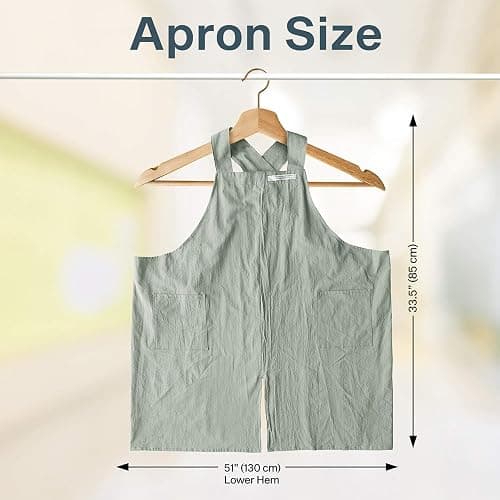 Hanee Cotton Aprons for Women and Men | Cross-Back Apron with Pockets thumbnail 5