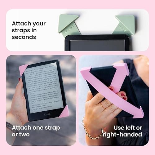 Strapsicle Silicone Hand Straps | Accessory for Kindle Paperwhite 6.8–7" (2021–2024) and Kobo Aura HD | 2‑Pack | Sage Green thumbnail 8