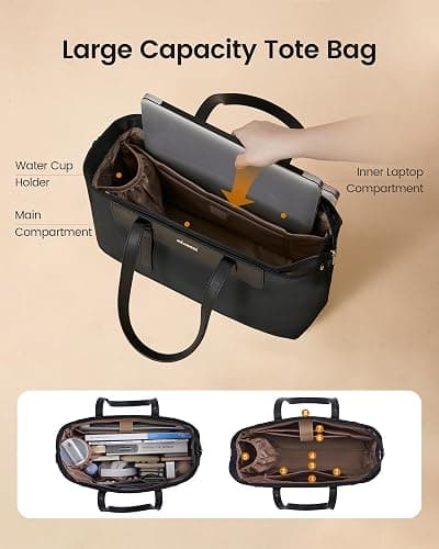 LOVEVOOK Laptop Tote Bag for Women 15.6 Inch, Water-Resistant Work Tote Bag Large Capacity Computer Bag Briefcase Handbag thumbnail 3