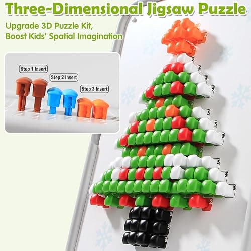 Puzzle for Kids 3-5: 3D Mushroom Nail Puzzle 460 Pieces Building Peg Kit | STEM Toys, DIY Creative Brain Teaser Puzzle, Birthday Gifts for Boys Girls, For 3 4 5 6 7 8 Year Old thumbnail 4