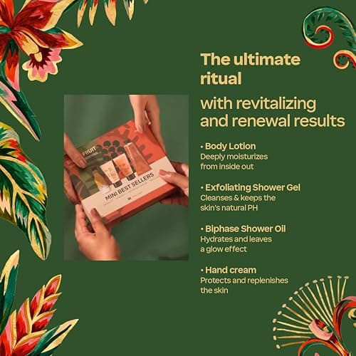 natura – Tukumã Hyaluronic Acid Boosting Minis Set (4 travel size Products) - Exfoliating Shower Gel, Biphase Shower Oil, Body Lotion and Hand Cream- Anti-Aging - Vegan Skin Care thumbnail 6