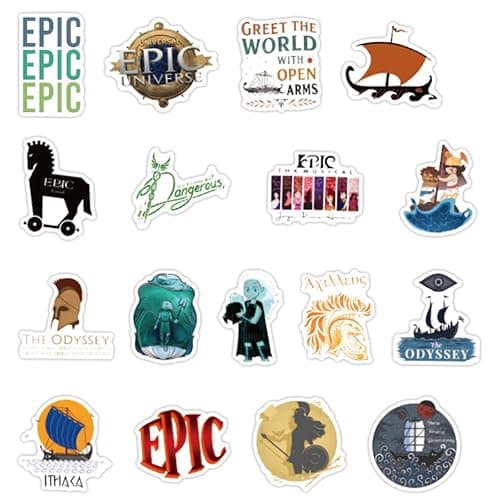 57PCS Epic The Musical Stickers Pack Vinyl Aesthetics Stickers for Scrapbooking, Diary, Laptop, Bumper, Skateboard, Water Bottle, Computer, Phone, Cartoon, Hard hat, Car Sticker and Decals thumbnail 4