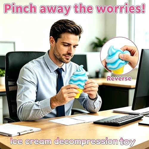 Ice Cream Squishy Toy, Summer Sensory Stress Relief Squeeze Squishy, Popsicle Squishy for Basket Stuffers, Party Favors, Anxiety Relief Everyone, Birthday Gift thumbnail 6