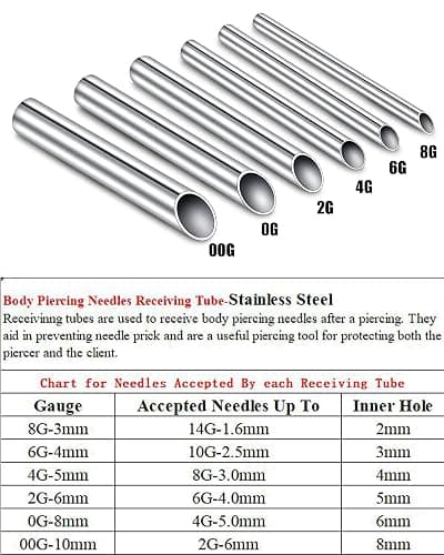 CHUANCI 361L Surgical Steel Piercing Receiver Piercing Needle Receiving Tube Body Jewelry Holding Tattoo Supplies Microblading Tools thumbnail 2