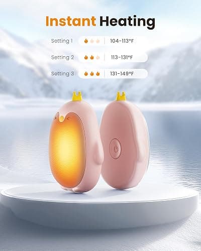Gaiatop Magnetic Hand Warmers Rechargeable 2 Pack, 3 Settings Cute Pocket Penguin, Fast Hot Hands Reusable Portable Electric Heater for Camping Hunting Golf, Stocking Stuffers Gifts for Women Men thumbnail 3