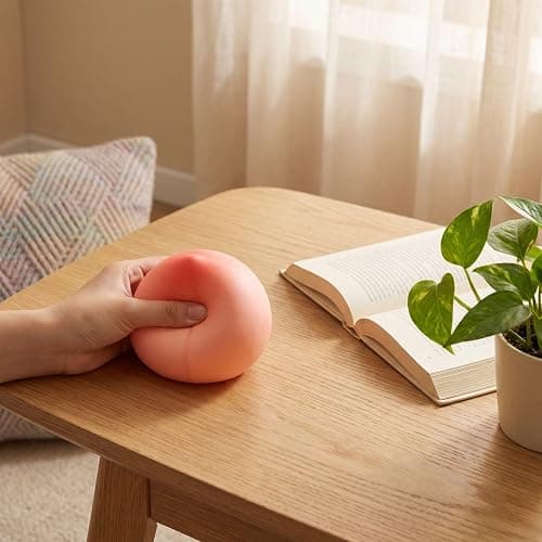 Squeezy Peach - 7.5 cm Ultra-Soft Slow Rising Jumbo Squishy Peach, Stress Relief Toy for Adults, Focus & Relaxation (Peach-1pc) thumbnail 5