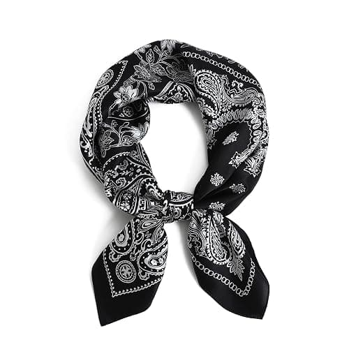 100% Pure Mulberry Silk Square Scarf-27''x27"Lightweight Hair Scarves Headscarf Night Sleeping with Gift Packed - Image 1