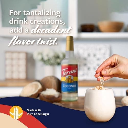 Torani Coconut Syrup for Drinks, Flavoring for Coffee and Cocktails, Pump Included, 25.4 Oz thumbnail 6