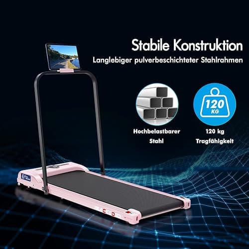 BLACK LORD Walkingpad Laufband, 9/12/16 km/h, Treadmill ohne/mit 9% Steigung, 2,2/3,0/3,2 PS, 120/130/140 kg Gewicht, tragbar, leise, LED-Display, App, Home Office, Joggen, Laufen, Fitness Maschine thumbnail 8