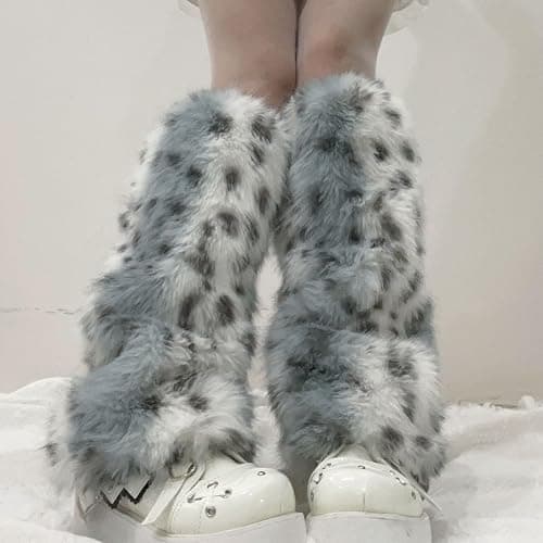 OANTGM Fuzzy Leg Warmers Aesthetic Elk Therian Stuff Christmas Accessories Fur Leg Warmers Y2k Kawaii thumbnail 5