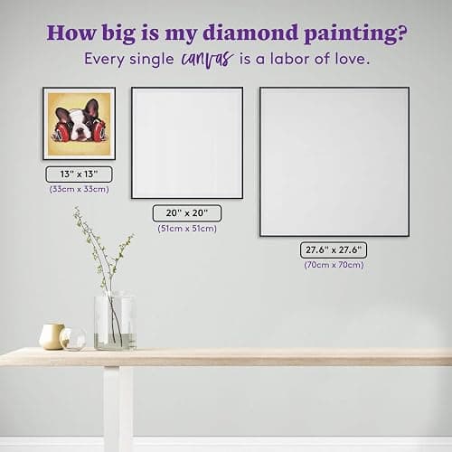 DIAMOND ART CLUB Headphone Frenchie Diamond Painting Kit, Fun DIY Crafts for Adults, Round Diamond Art Canvas for Beginners, 13" x 13" (33cm x 33cm) thumbnail 5