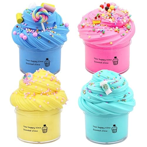 uscan Butter Slime Fluffy Slime Kit, Slime for Kids Cloud Slimes Pack of 4,Stretchy and Non Sticky Slime Supplies Sime Kit for Girls Boys Party Favors for Kids Slimes Toys thumbnail 7