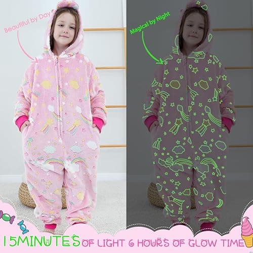 Cloele Kids Onesie Pajamas Animals Costume Glow Cosplay for Girls Boys thumbnail 2