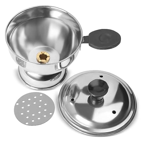 KSJONE Puttu Maker Stainless Steel, Stainless Steel Chiratta Puttu Maker, Chiratta Maker with Handle Use with Pressure Cooker Puttu Kutti Puttu Steamer Puttu Cooker Silver thumbnail 3