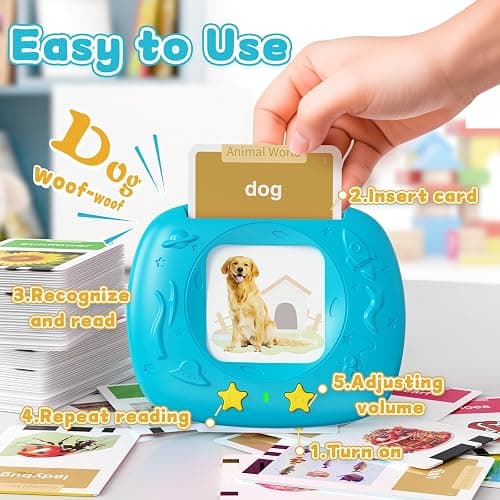 HOMESTEC Toddlers Talking Flash Cards with American accent & 288 Sight Words, Speech Therapy Toys for 3 4 5 6 Years Old Boys and Girls, Learning Educational Montessori Sensory kit, Kids Birthday Gifts thumbnail 4