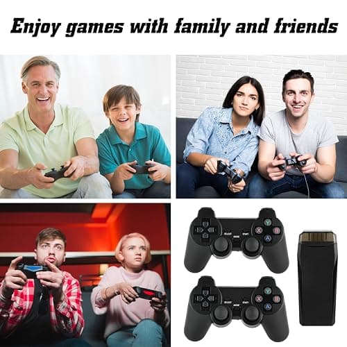 Retro Game Console, Wireless Retro Game Console, Built-in 9 Emulators, 4K HDMI Output, Dual 2.4GHz, Built-in 24500 Games, Plug and Play Video Games, Black thumbnail 6