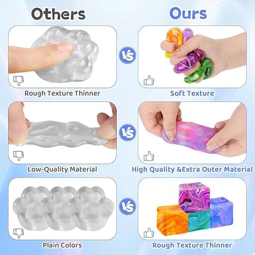 4Pcs Needoh-Nice Cube, Ice Cube Stress Relief Fidget Toys, Squishy Color Doh Cube Squeeze Toys for Kids Adults, Sensory Hand Exercise Stress Balls for Autism Anxiety Relief (small) thumbnail 5