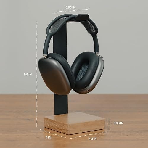 COREMINDED Universal Headphone Stand for Desk, Solid Wood Gaming Headset Stand, Heavy Duty Wooden Headphones Holder, Compatible with Airpods Max and More thumbnail 5