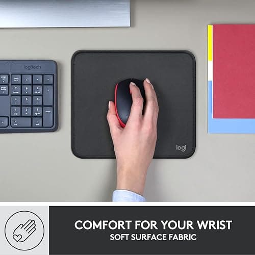 Logitech Mouse Pad - Studio Series, Computer Mouse Mat with Anti-Slip Rubber Base, Easy Gliding, Spill-Resistant Surface, Durable Materials, Portable, in a Fresh Modern Design, Graphite thumbnail 7
