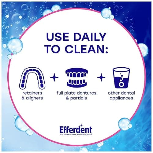 Efferdent Denture Cleaner Tablets – Dental Appliances, Aligners, Mouth Guard, and Retainer Cleaner Tablets, Complete Clean, 126 Count thumbnail 3