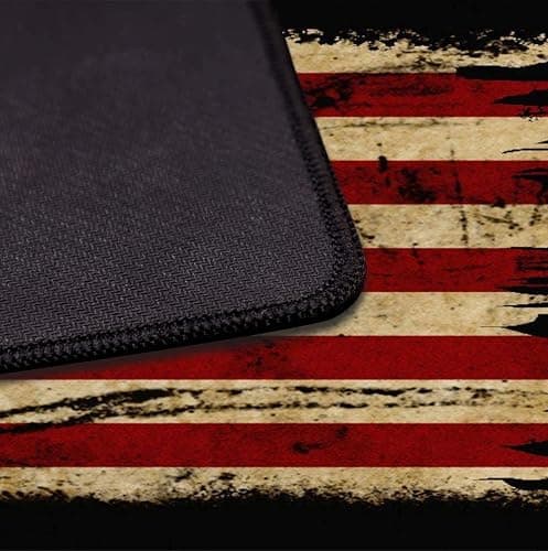 US Flag Anti Slip Waterproof Mouse Mat, Laptop and Home Office Desk Mat | The Stitched Edge Mouse Pad Is Made Of Fiber Woven Material And Environmentally Friendly Odorless Natural Anti Slip Rubber thumbnail 4