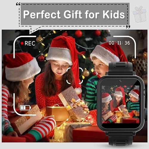 Phyulls Smart Watch for Kids, Smart Watch Toys with 39 Games Camera Video Recorder Music Alarm Calculator Calendar Flashlight Stopwatch Pedometer Gift Toys for 3-12 Years Old Boys and Girls (Black) thumbnail 7