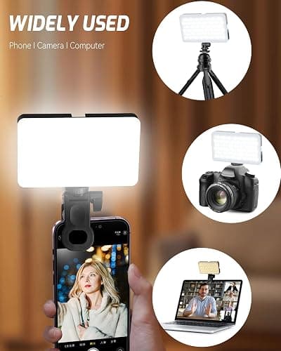 Portable Selfie Light for iPhone: 90 LED Rechargeable Phone Fill Lights, Ring Light for Camera Picture, Makeup Photo, Video Conferences, Laptop Use, Zoom Meetings, TikTok, Vlog Photography thumbnail 4
