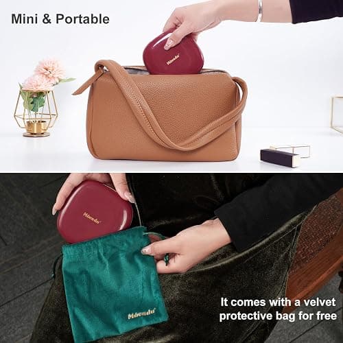 Mocado Compact Mirror with Light-4 Inches Compact 1x/10x Magnifying Mirror | Double Sides Lighted, 3 Colors Lighting, 0-100% Brightness, Diammable Touch, 1200mAh Rechargeable, For Pocket, Purse thumbnail 6