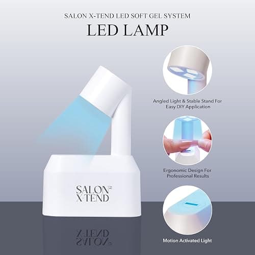 KISS Salon X-tend LED Curing Lamp, Soft Gel DIY Nail Extensions System, For Curing & Pre-Curing, Motion Activated, Compact Ergonomic Design, Angled Light, Stable Stand, Up To 14 Day Wear, 1 Piece thumbnail 4